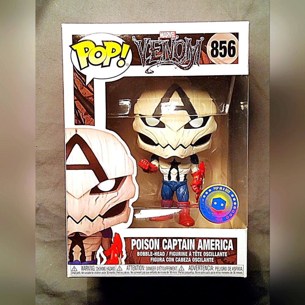 Funko Pop 859 Venom Poison Captain America w Case Pop in a Box Excl PIAB w Case!